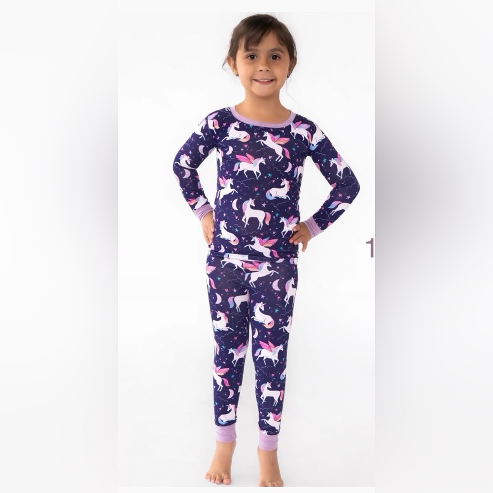 EUC - Little Sleepies Unicorn Magical Skies two piece pajamas (4T)